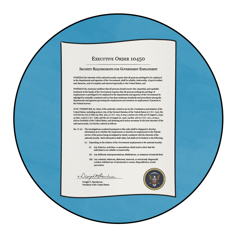 An executive order bearing a presidential seal and Eisenhower's signature